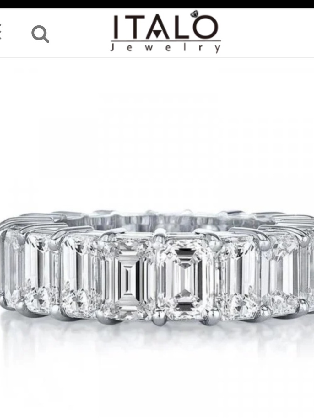 ITALO Gorgeous Eternity wedding band in Navy Ring Box - Size 6.25